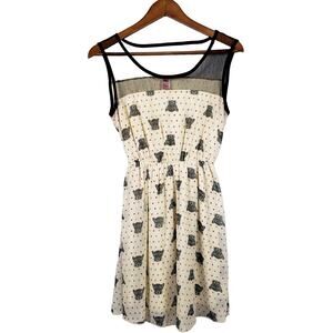 Coco Avante Cheetah Print Mesh Top Elastic Waist Dress - S